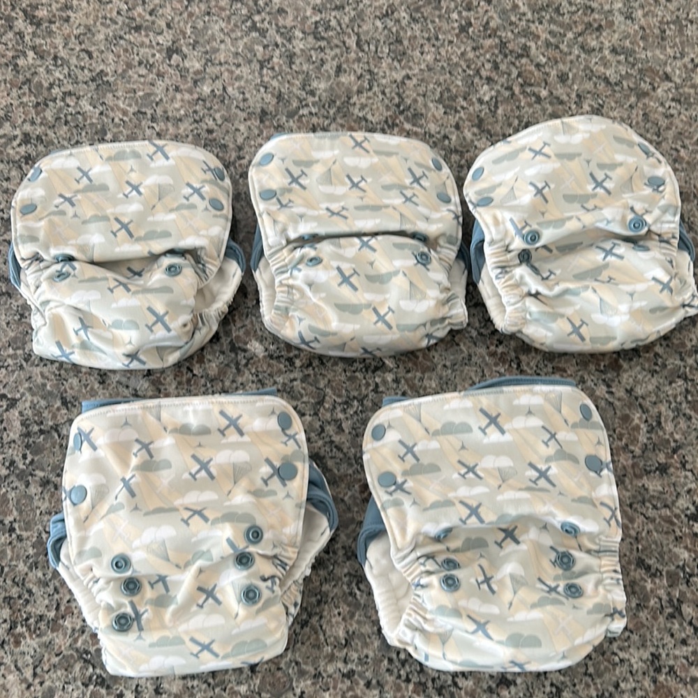 GroVia Organic All-In-One Cloth Diapers x5